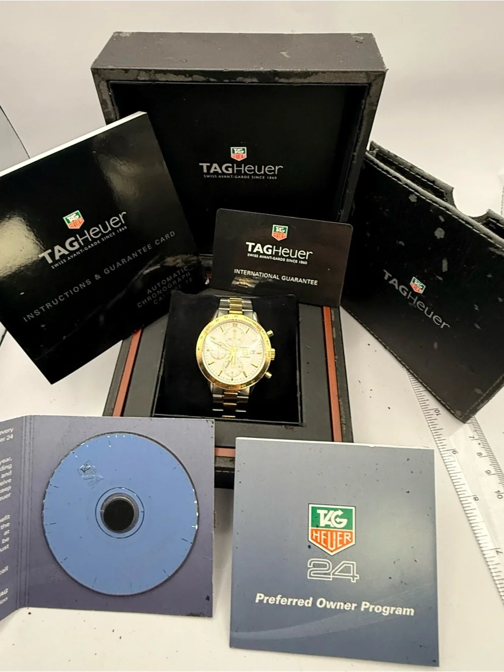 Tag Heuer Carrera Calibre 16 CV2050.BD0779 18K Gold Auto Chronograph Box Papers